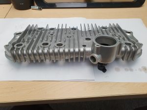 Vapour blasted cylinder head casting