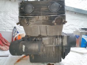 Laverda 750 SF1 engine removed
